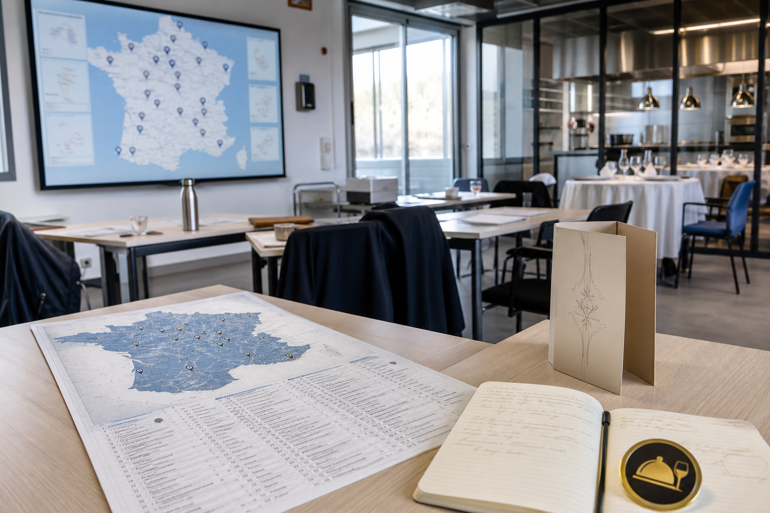 Carte des campus AKTIVEO Alternance en France avec annuaire des formations en alternance et ancrage CHR en salle de formation